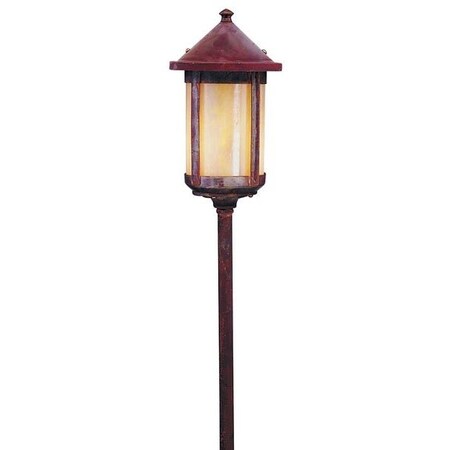 Arroyo Craftsman Low Voltage 6" Berkeley Stem Mount, Antique Copper, Tan Glass LV18-B6TN-AC